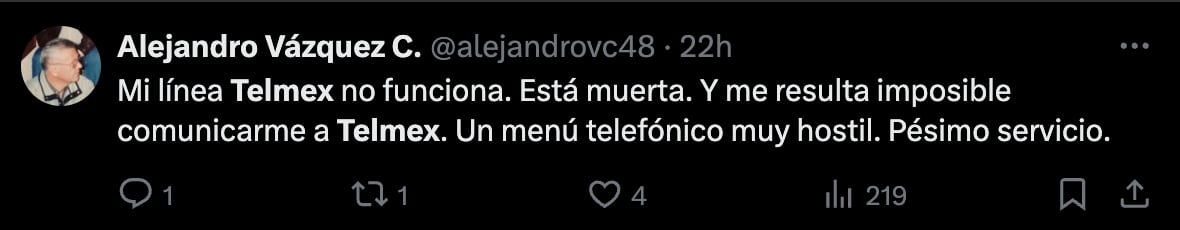 Usuarios reportan fallas en el servicio de Telmex