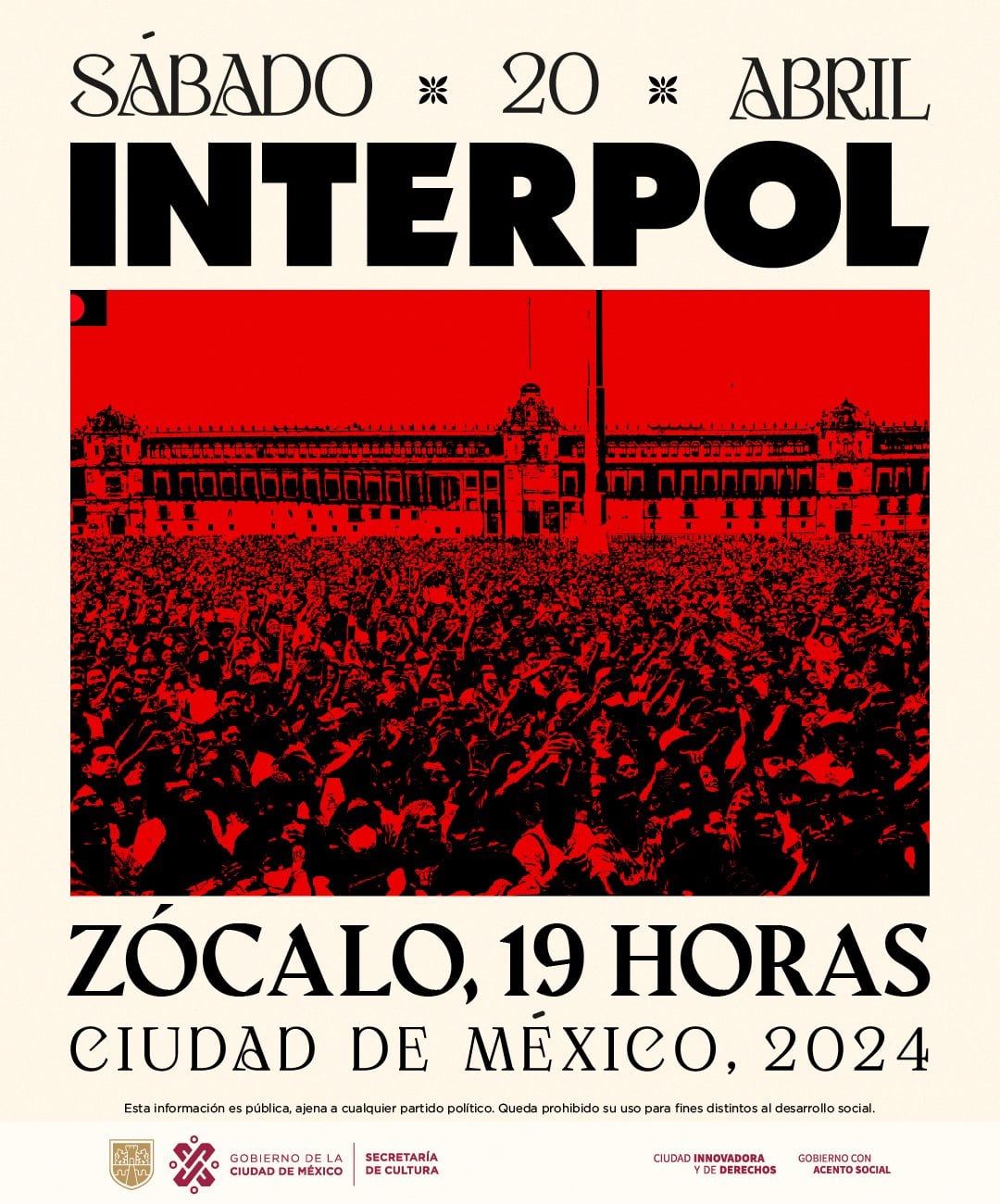 Interpol en el Zócalo de la CDMX; la fecha para su único concierto gratis en México
