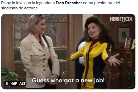 El poderoso discurso de Fran Drescher “La Niñera” por la huelga de actores dejó estos divertidos memes