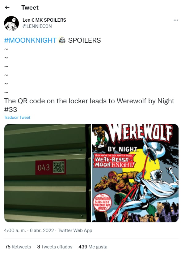 Códigos QR en la serie 'Moon Knight'