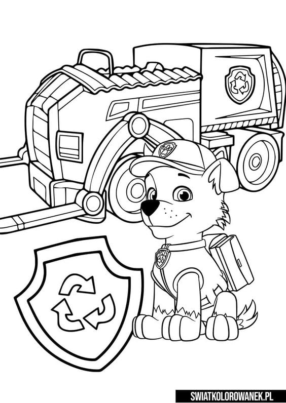 Dibujos de Rocky de Paw Patrol con temática del Día del Niño