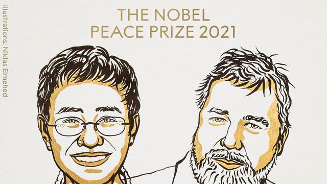 Los periodistas María Ressa y Dmitry Muratov, ganadores del Premio Nobel de la Paz 2021