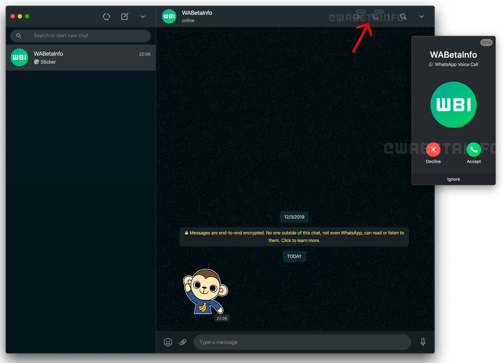 Pantalla videollamadas de Whatsapp Web