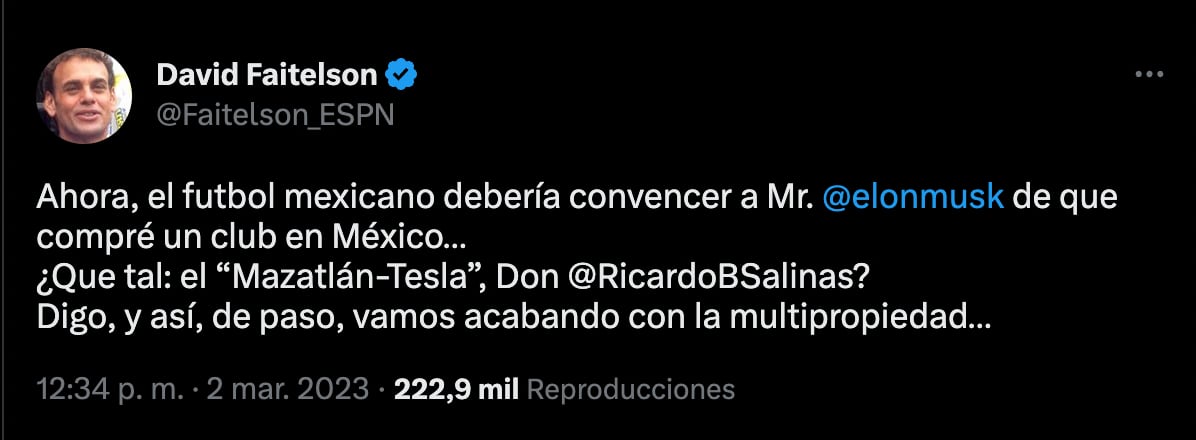 David Faitelson y su petición a Elon Musk