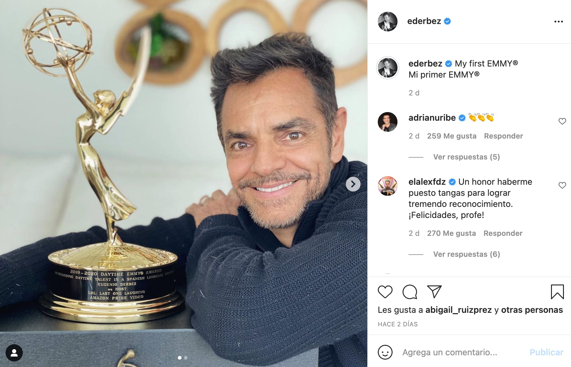 Eugenio Derbez con su Emmy