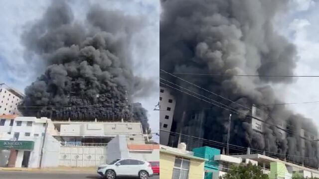 VIDEO: fuerte incendio en torre de Durango; evacúan a 114 personas