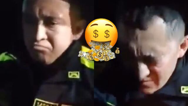 Policía se come los billetes de la extorsión que hizo y se hace viral