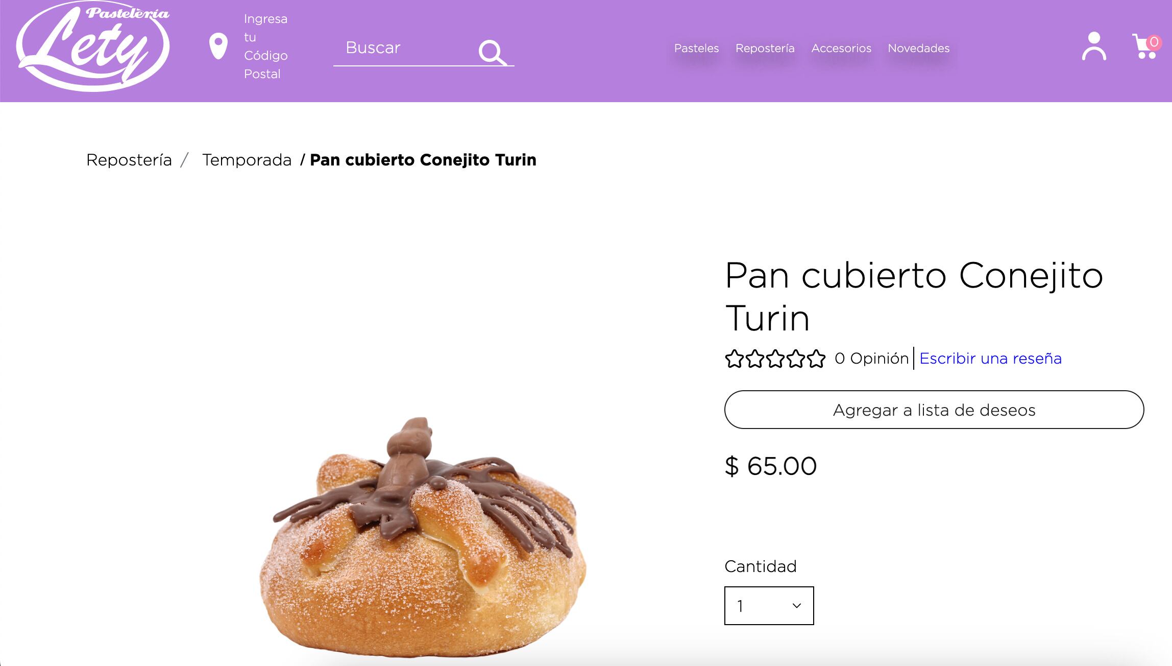 Pan de muerto en Pastelería Lety