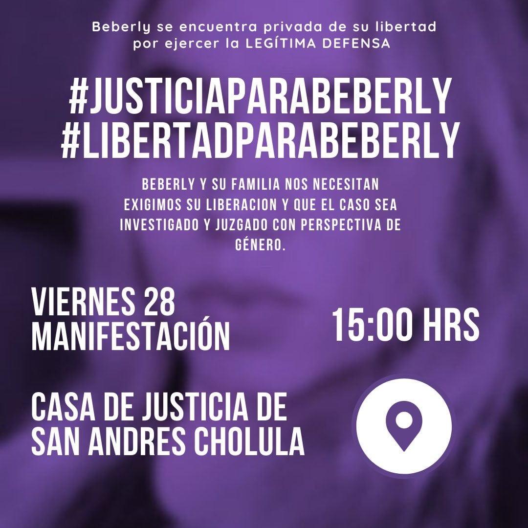 Convocatoria a protesta por Beberly en Puebla