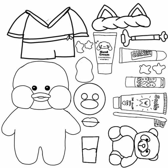 Dibujos de patito de papel para colorear