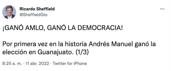 Tuit Ricardo Sheffield