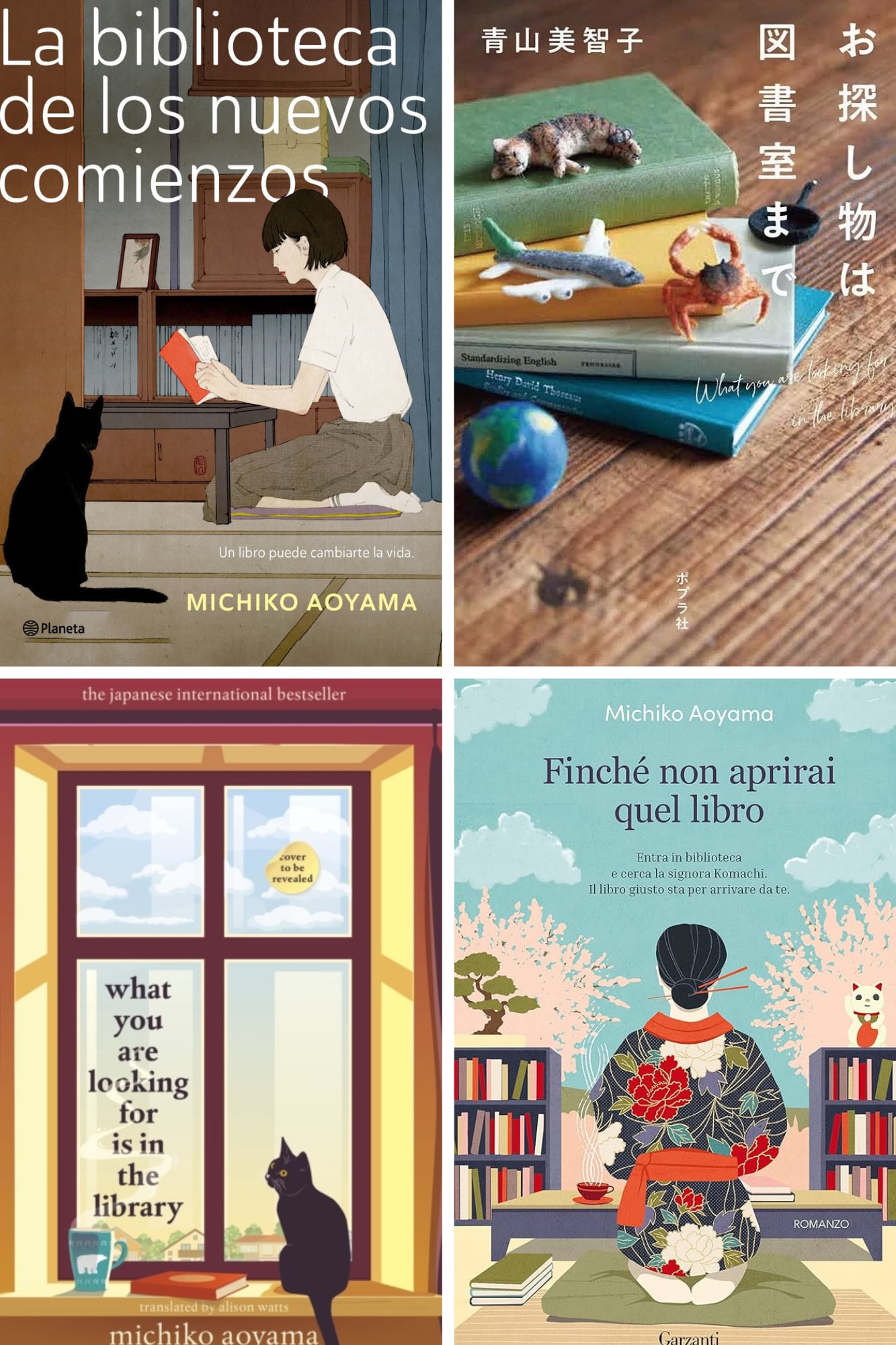 Portada de “La biblioteca de los nuevos comienzos” de editorial Planeta y otras ediciones a las que fue traducido