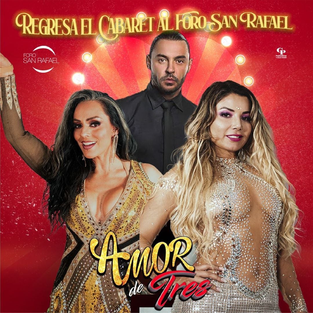 Aleida Núñez, Ivonne Montero y Latin Lover en obra de teatro 'amor de tres'.