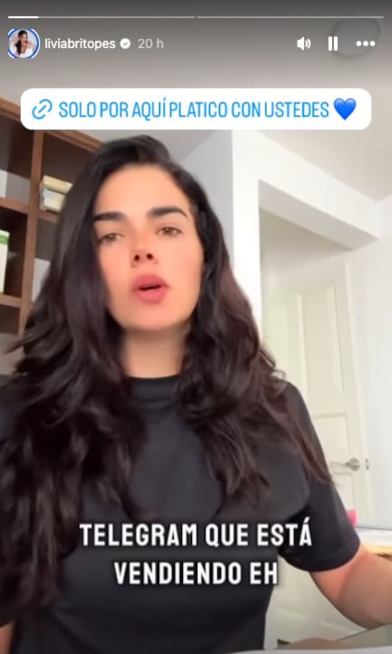 Livia Brito advierte sobre estafas en Telegram con su nombre