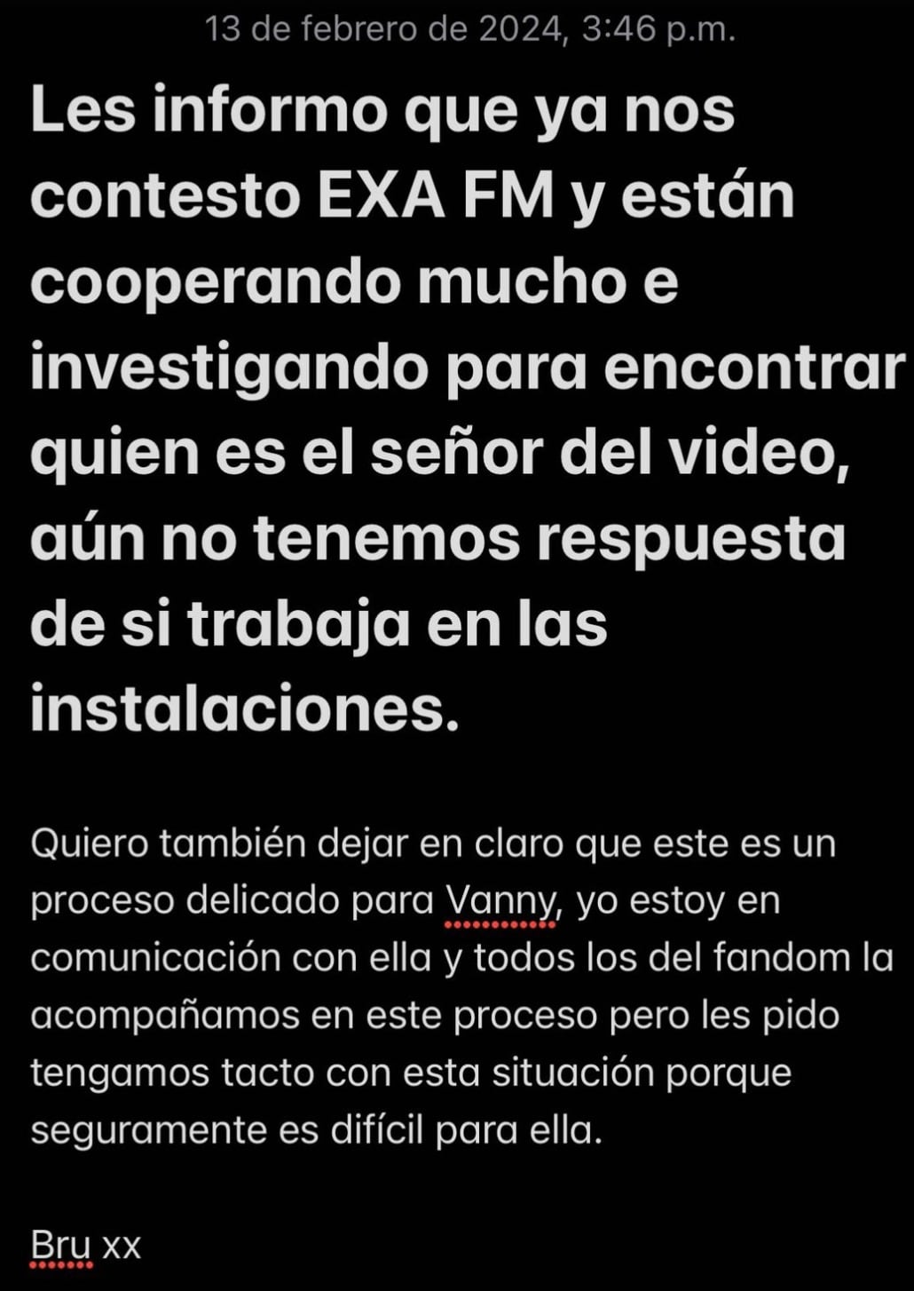 Una fan de Bruses fue acosada en concierto afuera de Exa