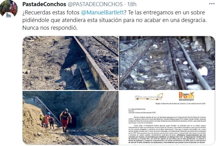 Tuit de Organización Familia de Pasta de Conchos