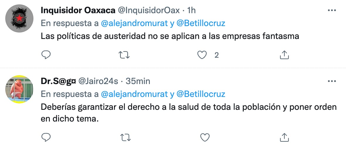 Críticas en Twitter contra Alejandro Murat