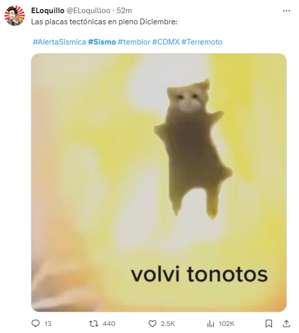 Memes por el sismo de hoy 7 de diciembre