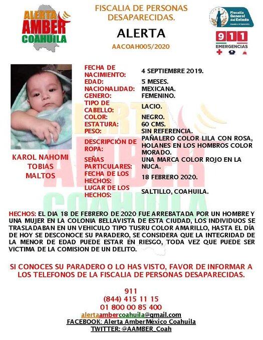 Ficha de Alerta Amber.