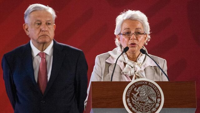 Olga Sánchez Cordero y Andrés Manuel López Obrador
