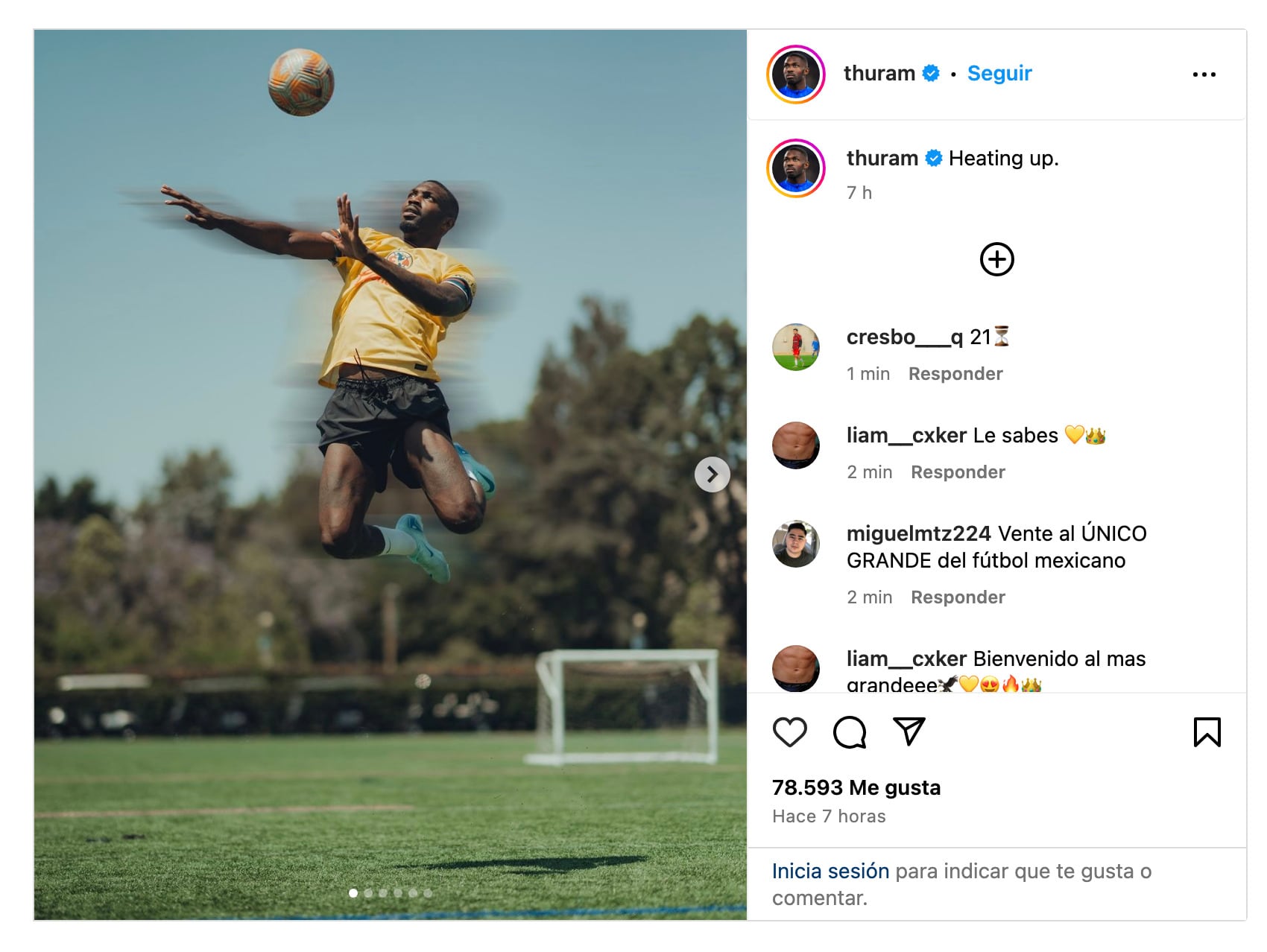 Marcus Thuram presume uniforme del América.
