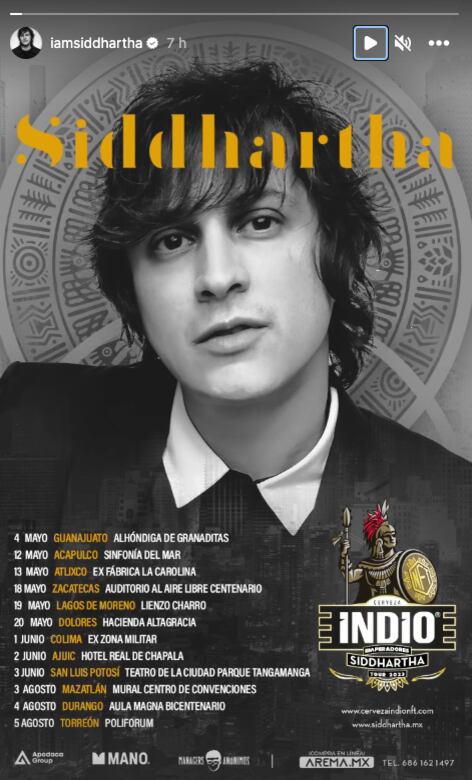 Siddhartha lanza nuevas fechas de conciertos