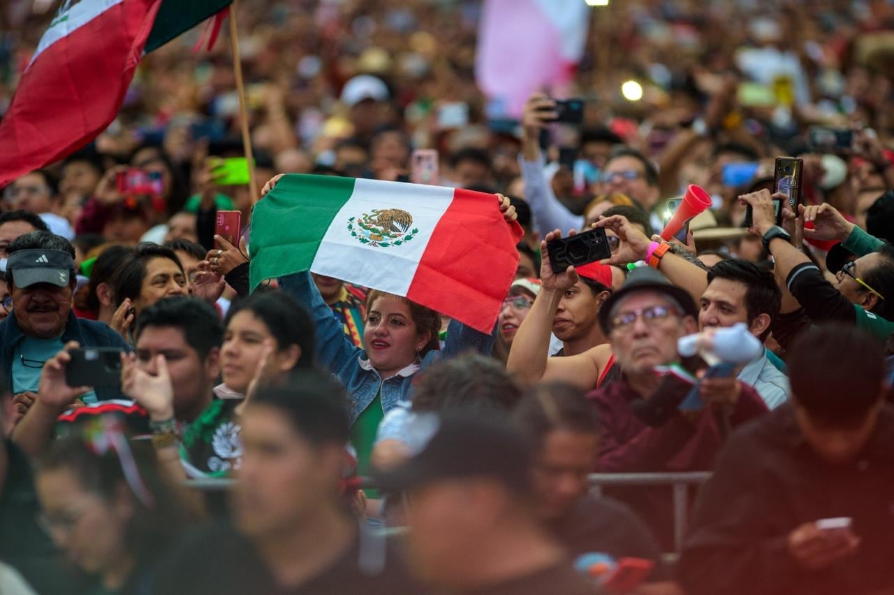Grito de Independencia en el Zócalo CDMX