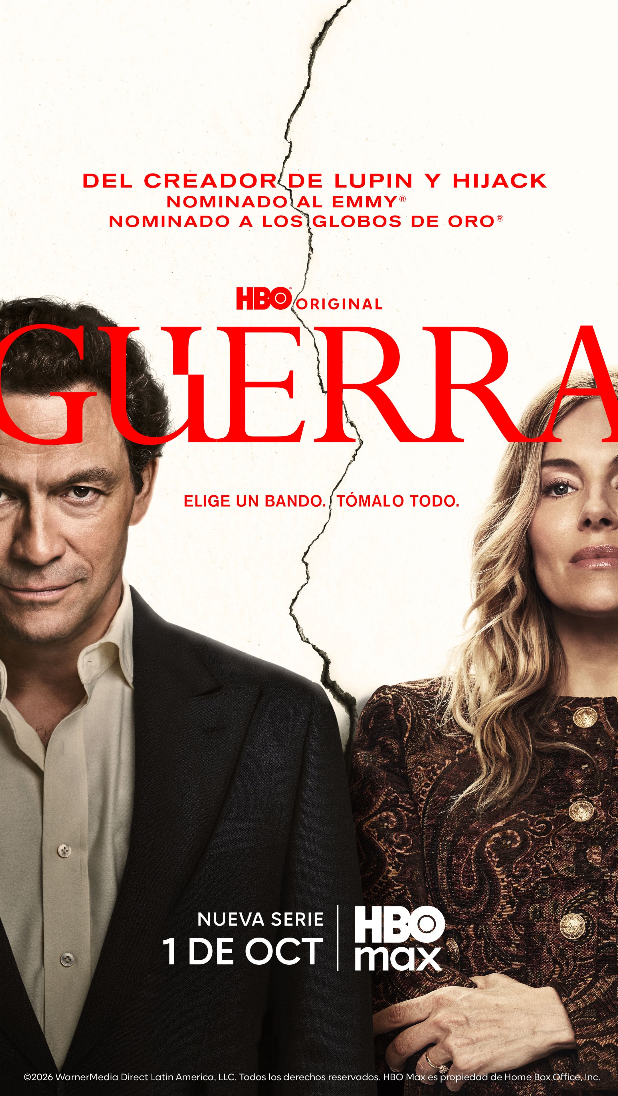 ‘WAR’: HBO estrena nueva serie legal protagonizada por Dominic West y Sienna Miller