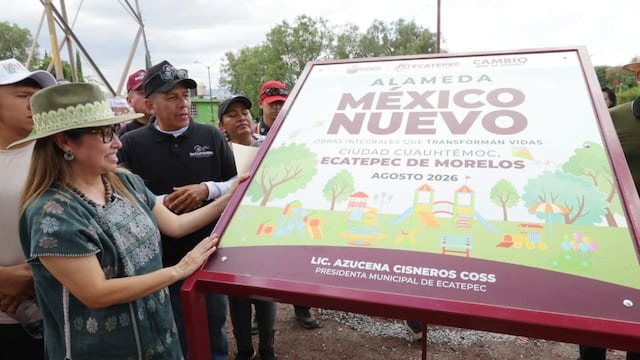 Azucena Cisneros entrega Alameda México Nuevo en Ecatepec con canchas y áreas verdes.