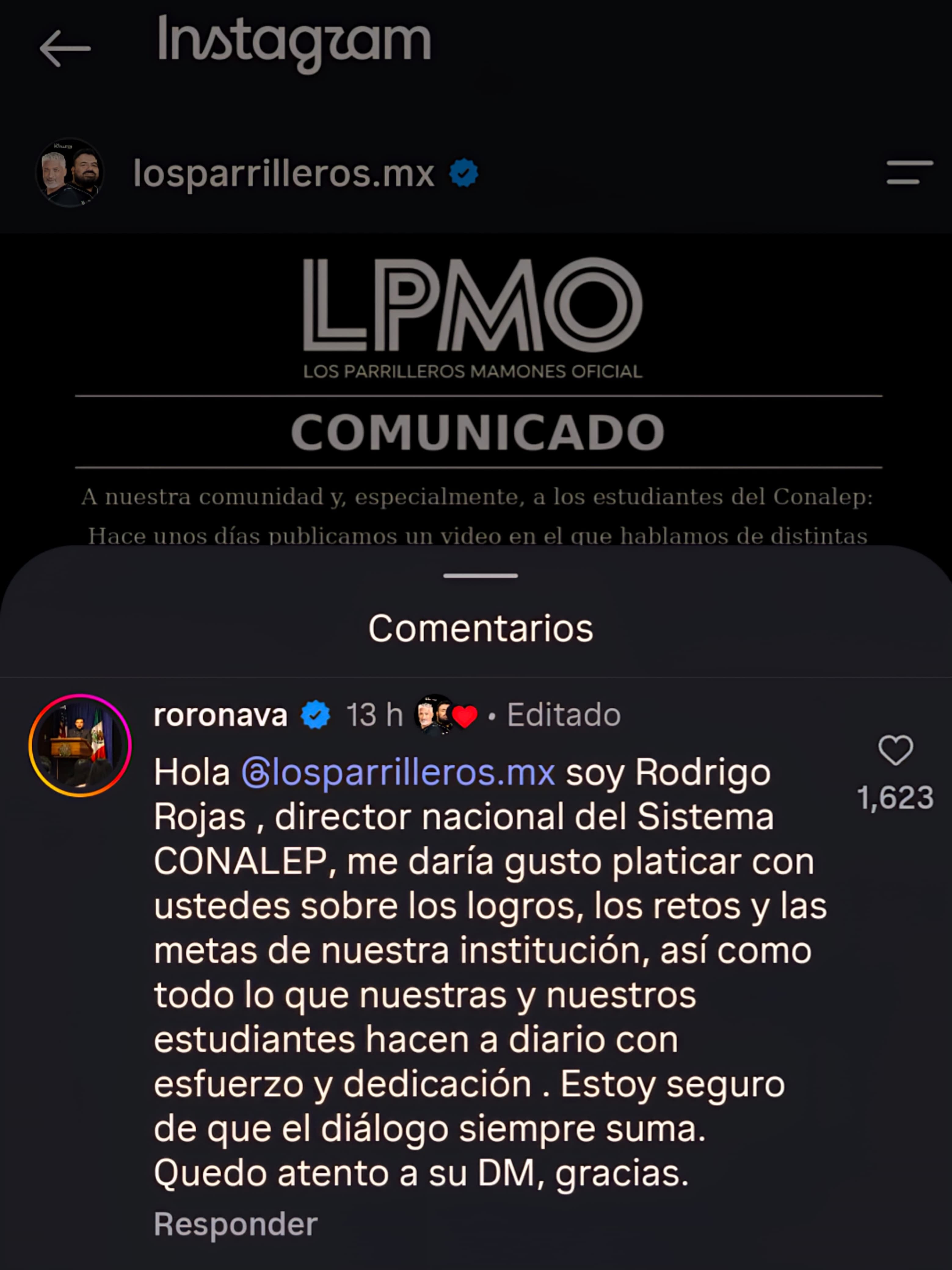 Los Parrilleros Mamones reciben invitación del director del Conalep para hablar de la institución