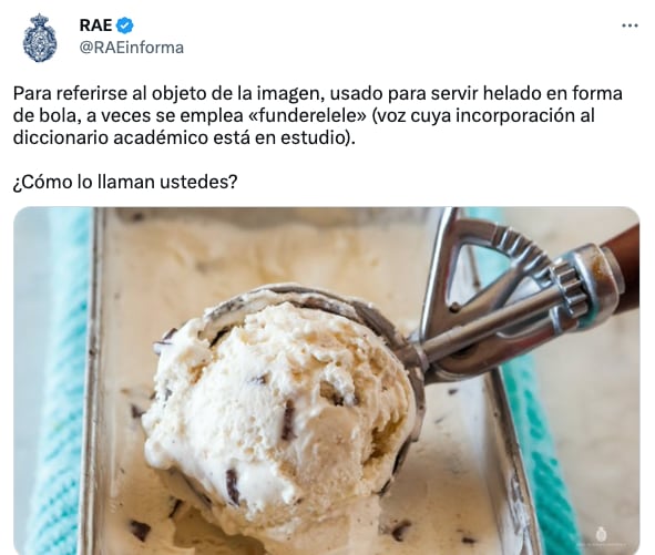Tuit de la RAE sobre el funderelele