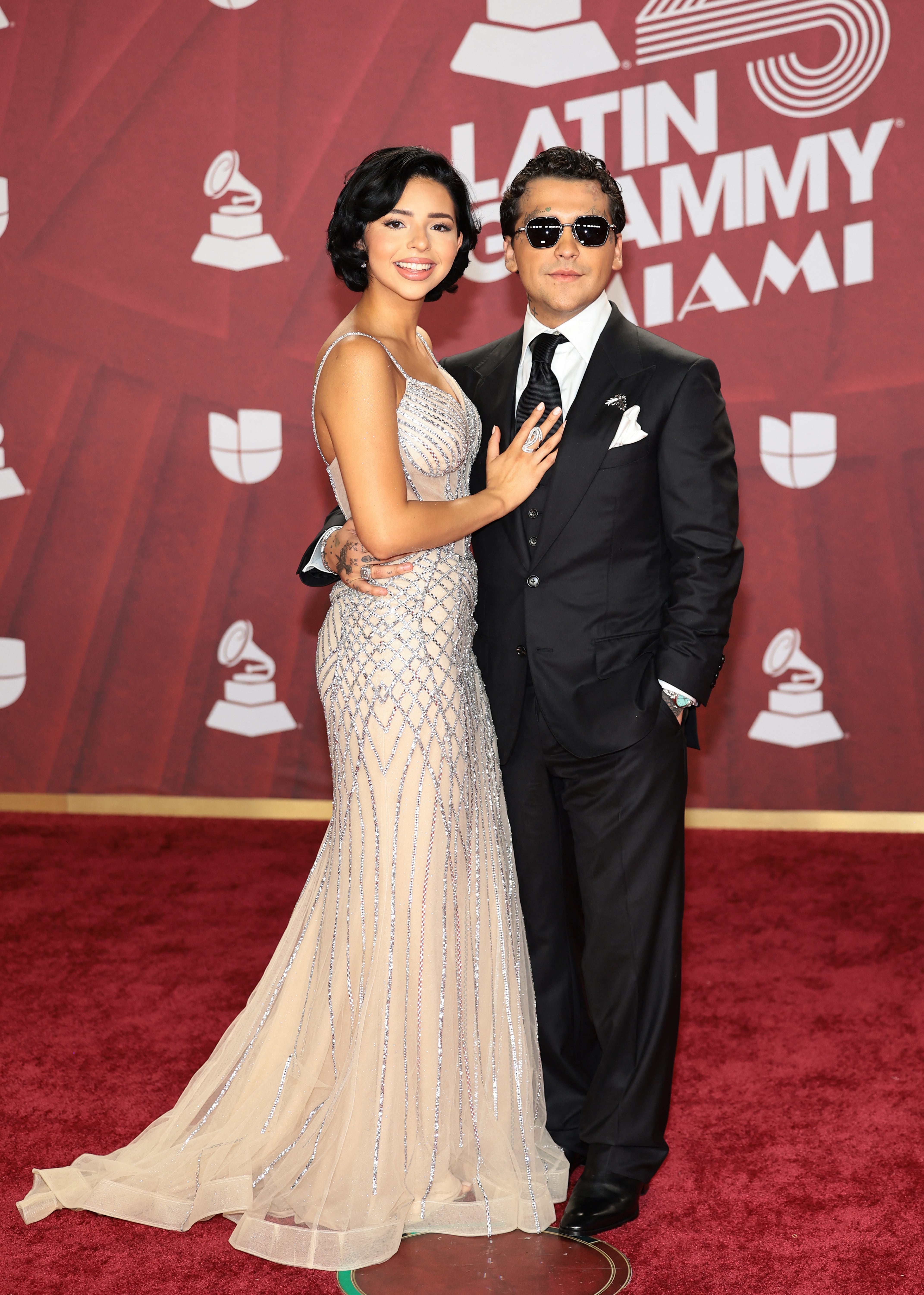 Ángela Aguilar y Christian Nodal en los Premios Latin Grammy 2024