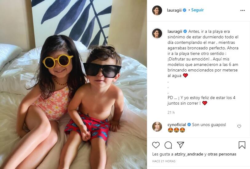 Laura G vacaciones con su familia.