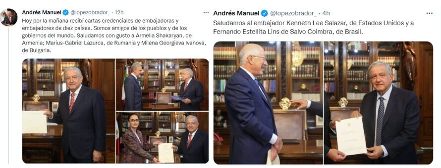 AMLO recibe credenciales de nuevos embajadores