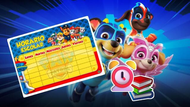Horario escolar de Paw Patrol para imprimir