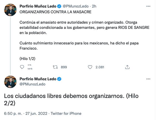 Tuit de Porfirio Muñoz Ledo