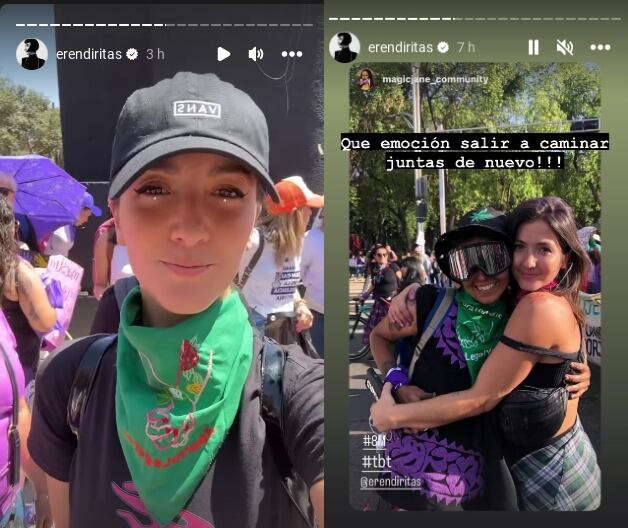 Eréndira Ibarra acude a la marcha del 8 de marzo