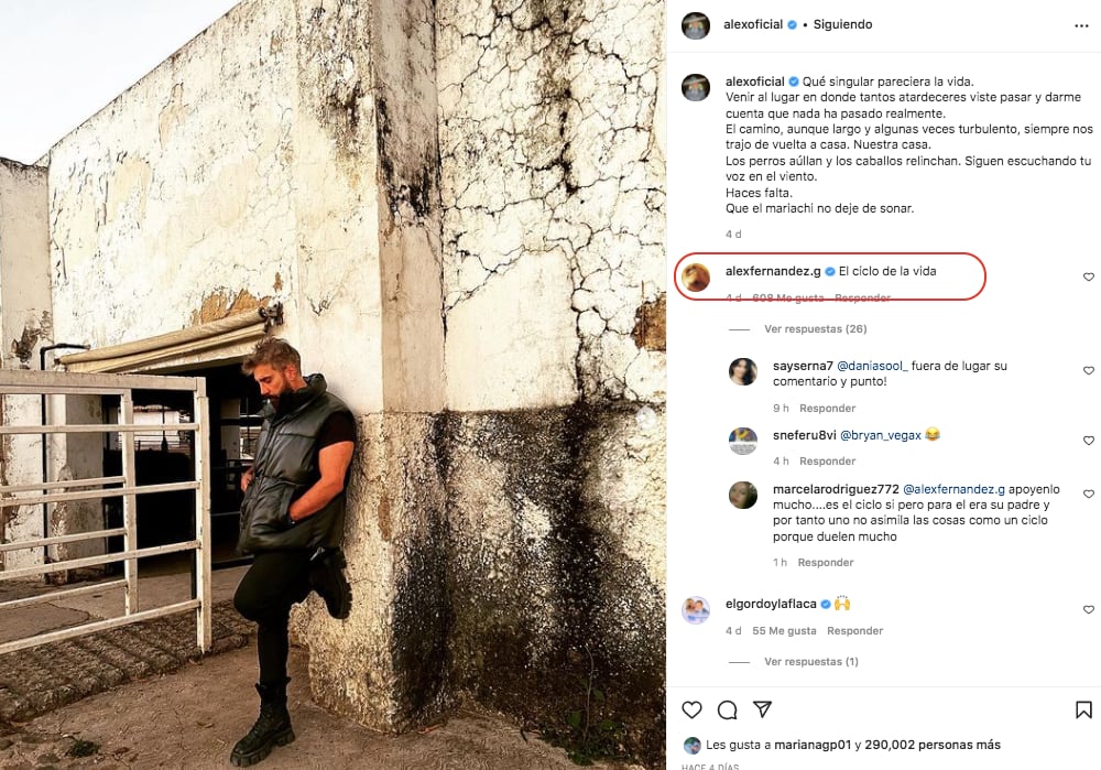 Alejandro Fernández dedica emotivo mensajes a su fallecido padre