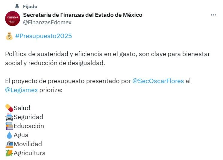 Presupuesto 2025 en el Estado de México