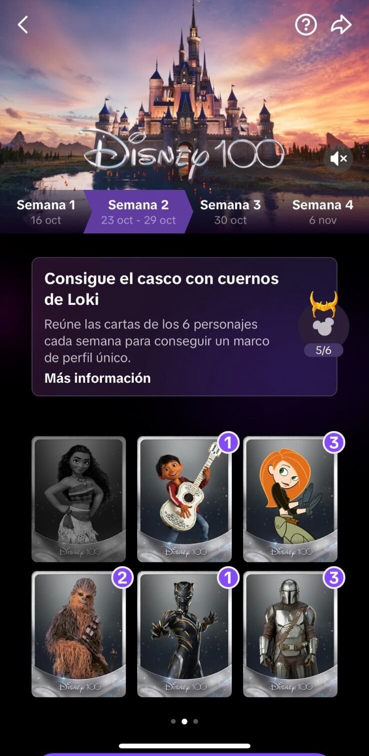 Moana es la carta más difícil de conseguir esta semana en el juego de Disney 100 en TikTok