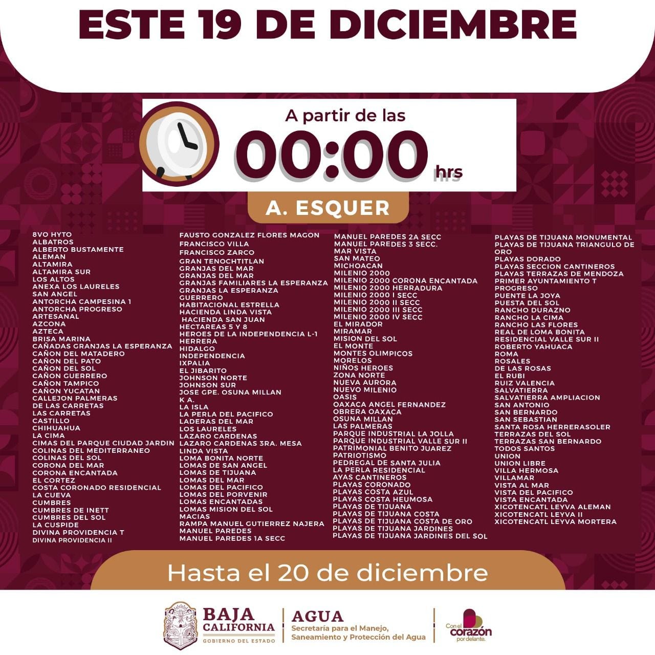 Cortes de agua en Tijuana