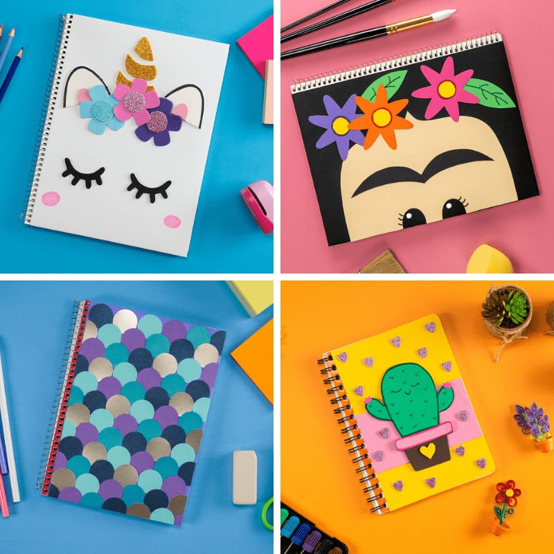 Forro de libreta con papel de colores