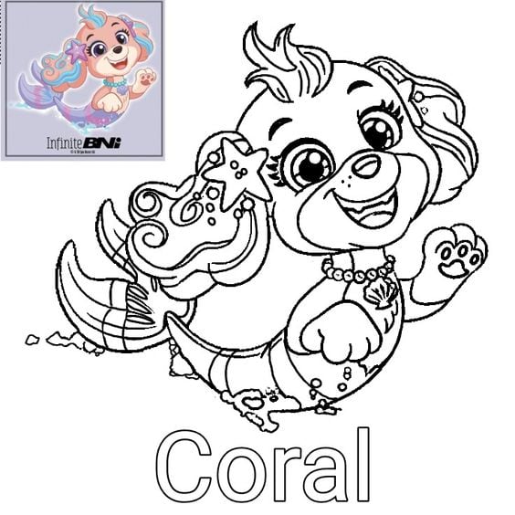 Dibujos de Paw Patrol sirenas para colorear