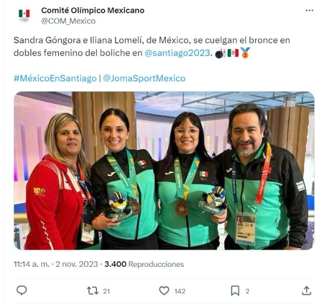 Sandra Góngora e Iliana Lomelí se quedaron con la medalla de bronce en boliche.