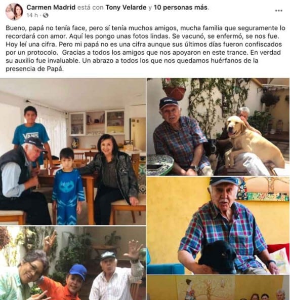 Carmen Madrid despide a su padre