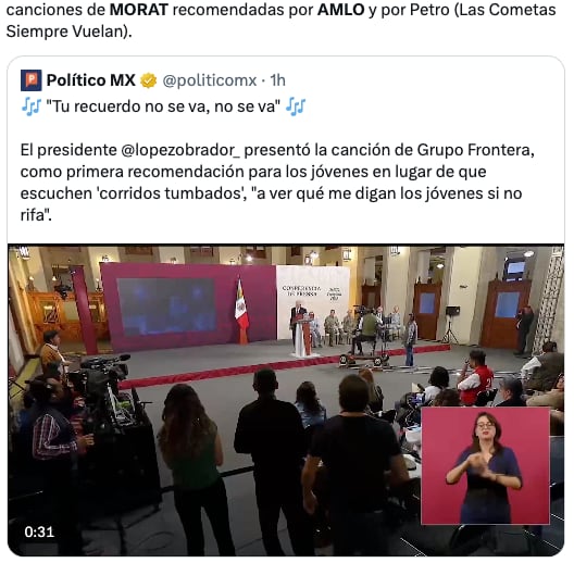 AMLO provoca "guerra" de memes entre los fans de Grupo Frontera y Morat