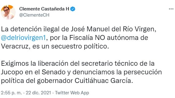 Clemente Castañeda,tuit
