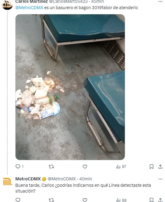 Suciedad en vagones del Metro CDMX