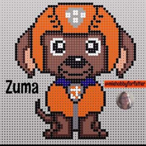 Zuma de Paw Patrol en punto de cruz