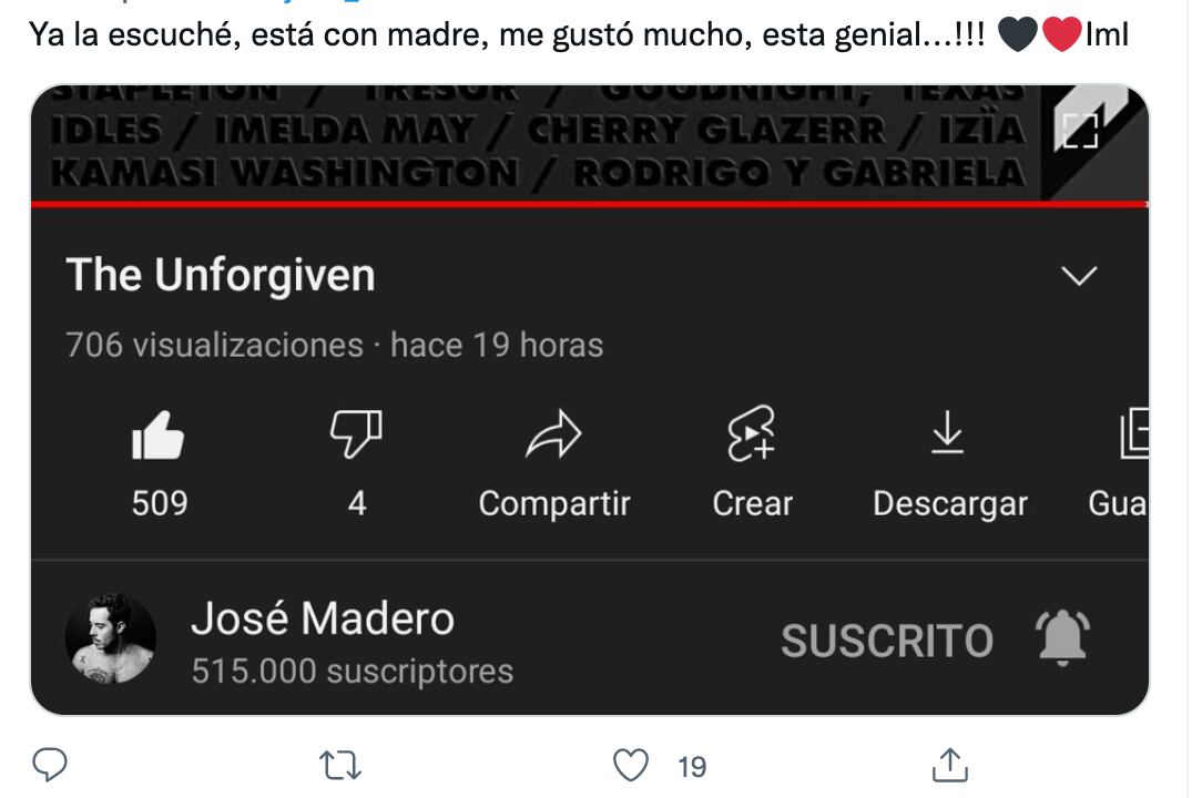 Usuarios reaccionan al cover de 'The Unforgiven' de José Madero